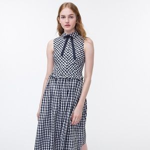 NWT J. Crew gingham midi shirt dress